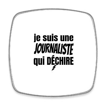 journaliste qui déchire - Magnet carré - blanc - Devant