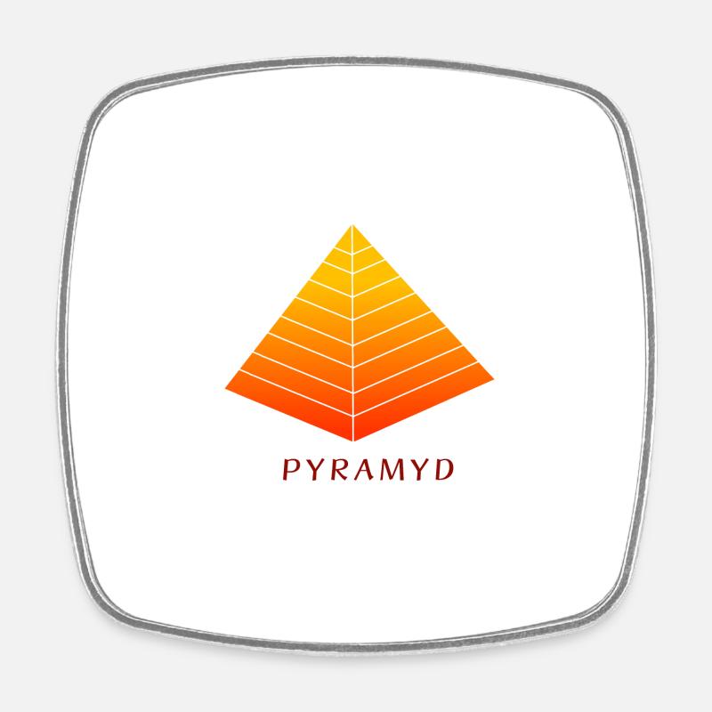 Pyramide - Viereckiger Kühlschrankmagnet - Weiß