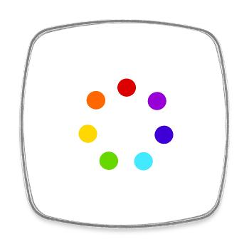 Cercle de sphères multicolores - Magnet carré - blanc - Devant