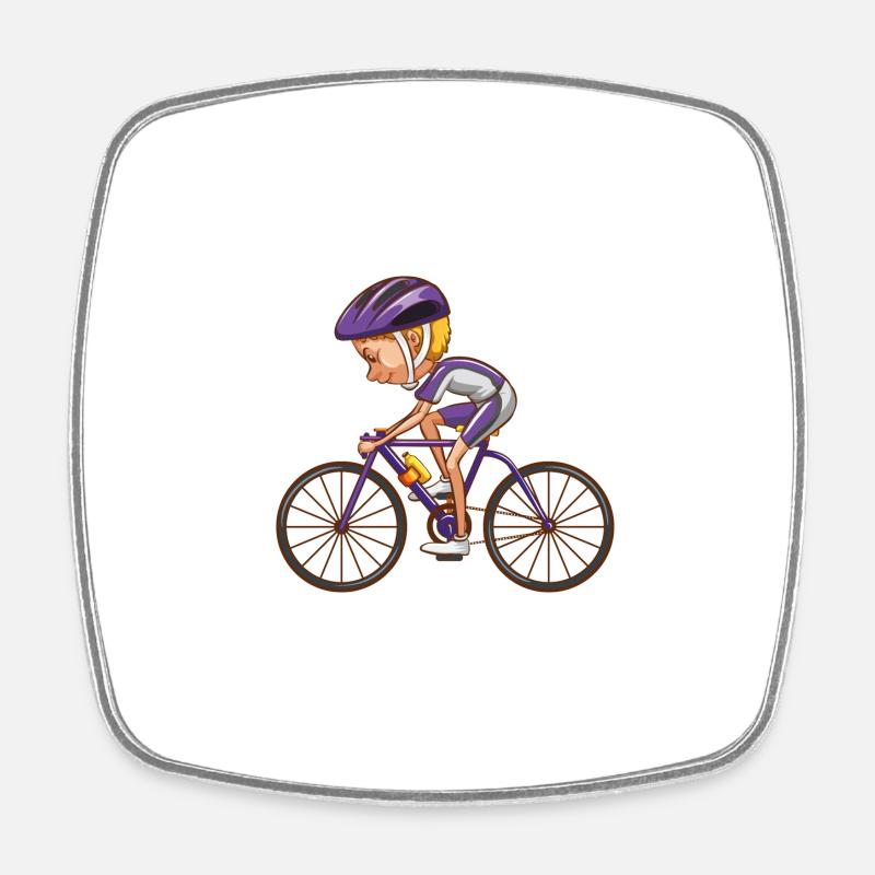 Fahrrad - Viereckiger Kühlschrankmagnet - Weiß
