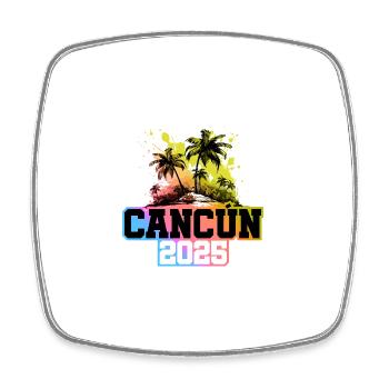 Cancun 2025 Palm Trees Multicolored - Square fridge magnet - white - Front