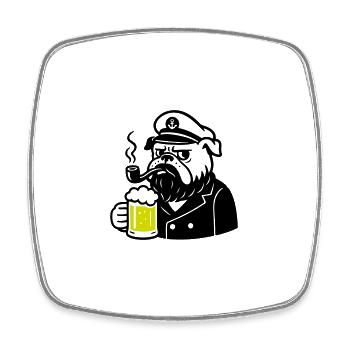 Kapitän Bier Hund - Viereckiger Kühlschrankmagnet - Weiß - Vorne
