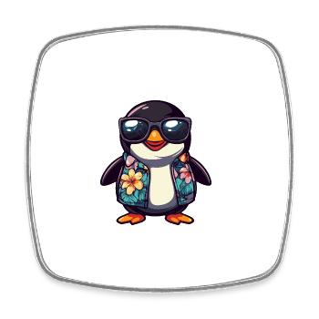 Penguin Bande dessinée Vacances - Magnet carré - blanc - Devant