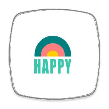 Happy. HAPPINESS. FREEDOM. Positive. positive - Square fridge magnet - white - Front