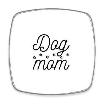 Dog mom - Square fridge magnet - white - Front