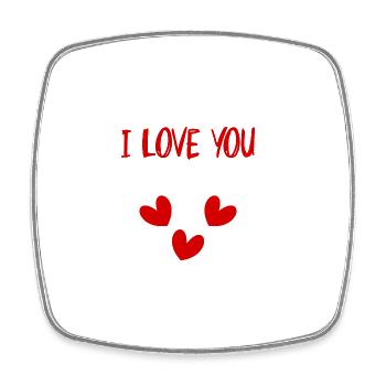 ICH LIEBE DICH. LIEBE. VALENTINSTAG. JUNGGESELLINNENABSCHIED. ICH LIEBE DICH. - Viereckiger Kühlschrankmagnet - Weiß - Vorne