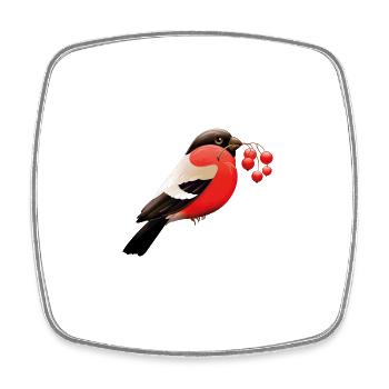 Vogel - Viereckiger Kühlschrankmagnet - Weiß - Vorne