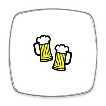 Chope à bière symbole verre à bière - Magnet carré - blanc - Devant
