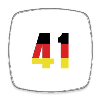 Maillot 41 Numéro Allemagne - Magnet carré - blanc - Devant