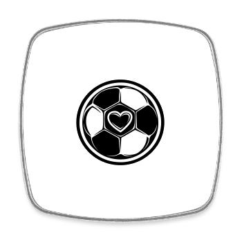 Fussball Symbol Herz Mannschaft - Viereckiger Kühlschrankmagnet - Weiß - Vorne