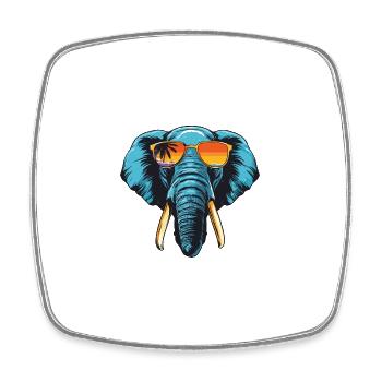 Elephant Cool Head Party - Square fridge magnet - white - Front