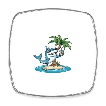 Hai Sommer Strand Comic - Viereckiger Kühlschrankmagnet - Weiß - Vorne