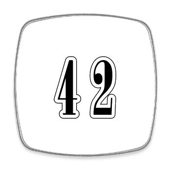 42 Zahl symbol - Viereckiger Kühlschrankmagnet - Weiß - Vorne