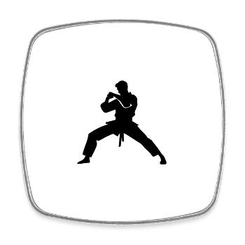 Karate Sport Silhouette - Viereckiger Kühlschrankmagnet - Weiß - Vorne