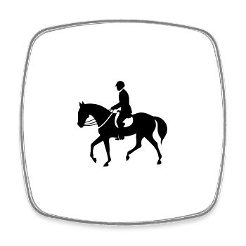 Équitation Cheval Sport Silhouette - Magnet carré - blanc - Devant