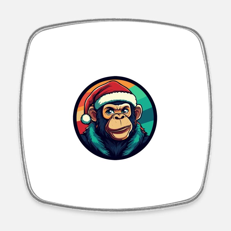 Monkey Christmas Christmas - Square fridge magnet - white