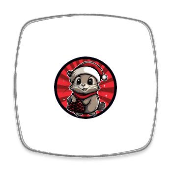 Souris Noël Noël - Magnet carré - blanc - Devant