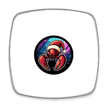 Crabe homard Noël Noël - Magnet carré - blanc - Devant