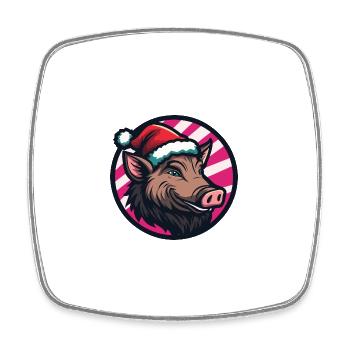 Pig Christmas Christmas Wild Boar - Square fridge magnet - white - Front