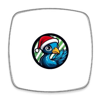 Peacock Bird Christmas Christmas - Square fridge magnet - white - Front