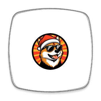 Shiba Inu Chien Noël Cool - Magnet carré - blanc - Devant