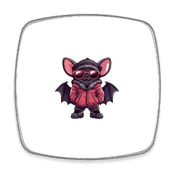 Fledermaus Winter - Viereckiger Kühlschrankmagnet - Weiß - Vorne