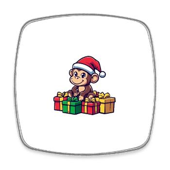 Singe Noël Bandes dessinées Cadeaux - Magnet carré - blanc - Devant