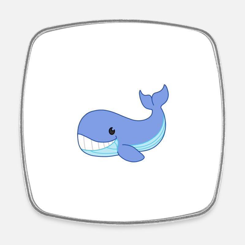 Bébé baleine - Magnet carré - blanc