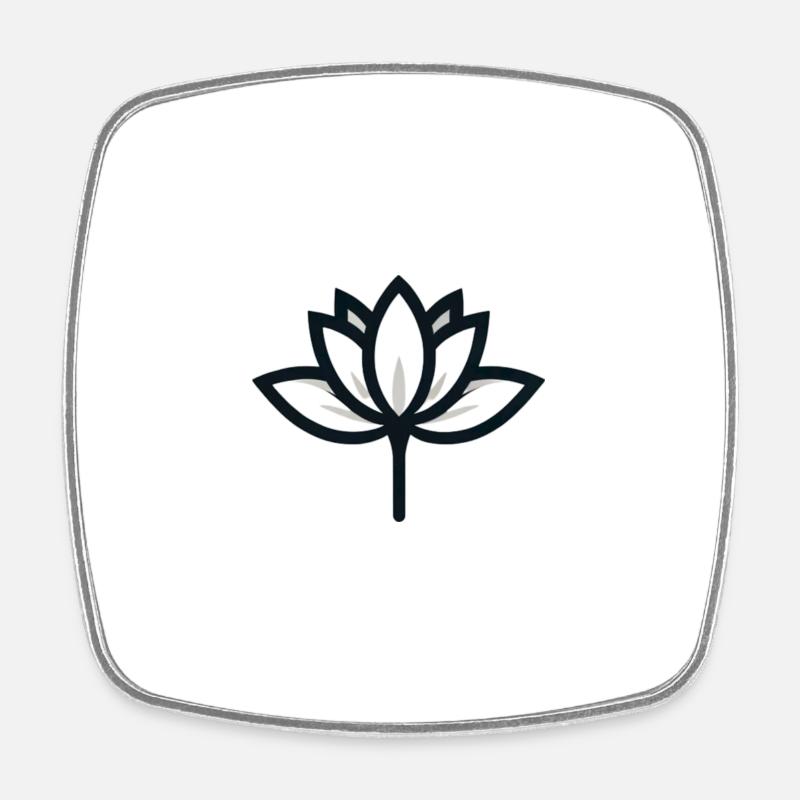 Minimalist plant - Square fridge magnet - white