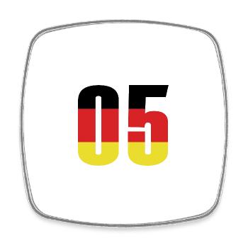 Maillot 5 numéros Allemagne - Magnet carré - blanc - Devant