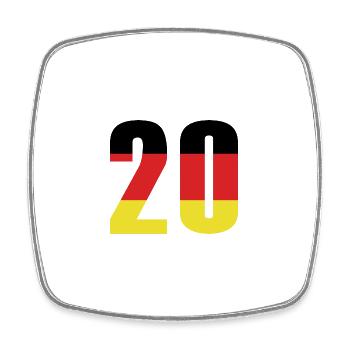 Maillot 20 Numéro Allemagne - Magnet carré - blanc - Devant