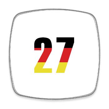 27 Zahl Deutschland Trikot - Viereckiger Kühlschrankmagnet - Weiß - Vorne