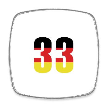 33 Number Germany Jersey - Square fridge magnet - white - Front