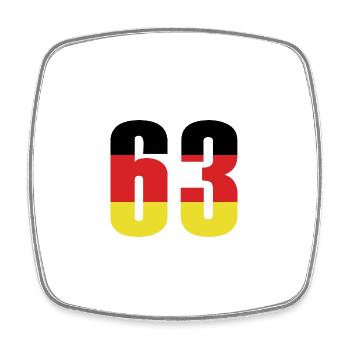63 Number Germany Jersey - Square fridge magnet - white - Front