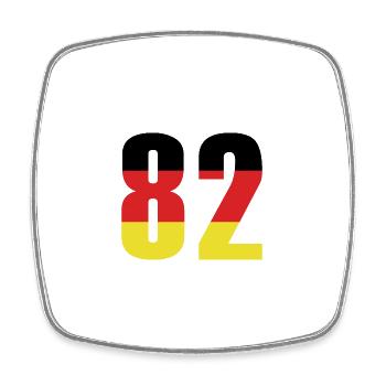 Maillot 82 Numéro Allemagne - Magnet carré - blanc - Devant