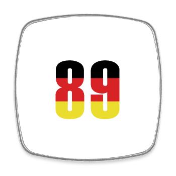 89 Zahl Deutschland Trikot - Viereckiger Kühlschrankmagnet - Weiß - Vorne