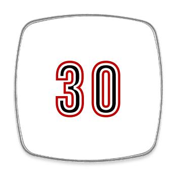 30 Number Years Leotard - Square fridge magnet - white - Front