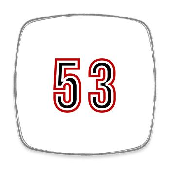 Maillot 53 Années - Magnet carré - blanc - Devant