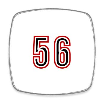 56 Number Years Jersey - Square fridge magnet - white - Front