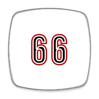 Maillot 66 Années - Magnet carré - blanc - Devant