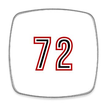Maillot 72 Années - Magnet carré - blanc - Devant