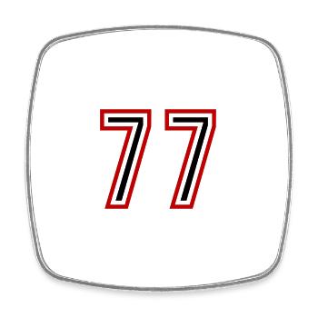 77 Number Years Jersey - Square fridge magnet - white - Front