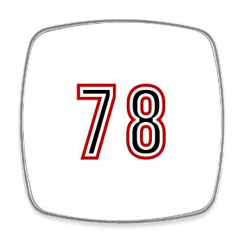 78 Number Years Leotard - Square fridge magnet - white - Front