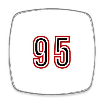 95 Number Years Jersey - Square fridge magnet - white - Front