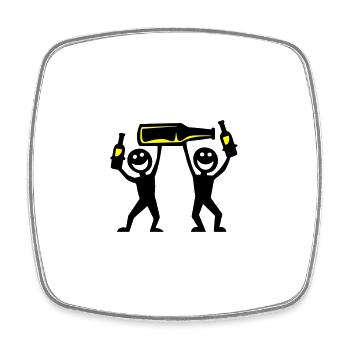 Enterrement de vie de garçon Beer Stick Figure - Magnet carré - blanc - Devant