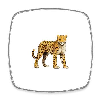 Guépard - Magnet carré - blanc - Devant