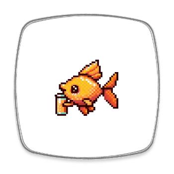 Goldfische Bier Pixel - Viereckiger Kühlschrankmagnet - Weiß - Vorne