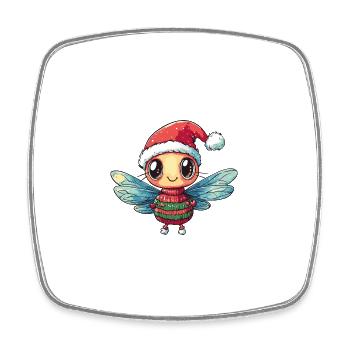 Libelle Weihnachten Comic - Viereckiger Kühlschrankmagnet - Weiß - Vorne