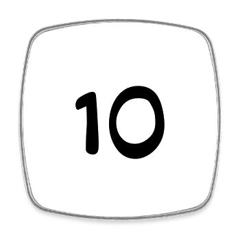 10 - Square fridge magnet - white - Front
