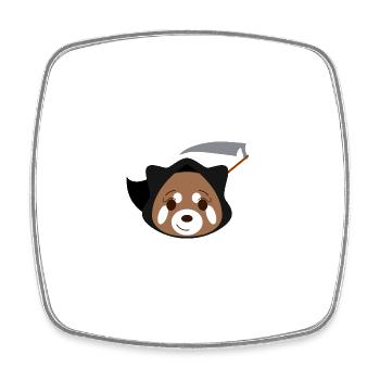 Roter Panda verkleidet als Schnitter für Halloween - Viereckiger Kühlschrankmagnet - Weiß - Vorne